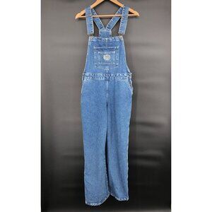 NWT The Ragged Priest Women's Denim Dude Overalls 32 Mid Blue Embroidered Logo